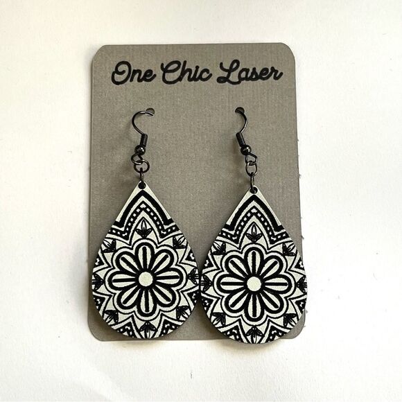 Mandala earrings. Acrylic. Handmade - Picture 1 of 2